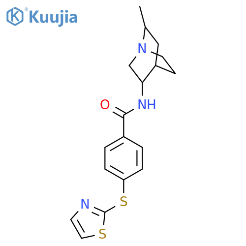 Benzamide, N-(6-methyl-1-azabicyclo[2.2.2]oct-3-yl)-4-(2-thiazolylthio)- structure