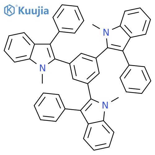 2,2',2''-(Benzene-1,3,5-triyl)tris(1-methyl-3-phenyl-1H-indole) structure