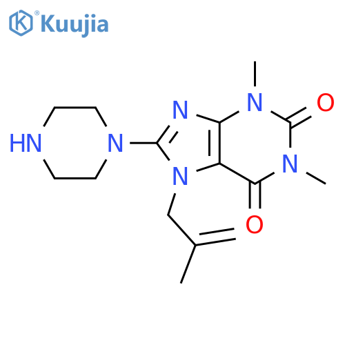 1,3-dimethyl-7-(2-methylprop-2-en-1-yl)-8-(piperazin-1-yl)-2,3,6,7-tetrahydro-1H-purine-2,6-dione structure