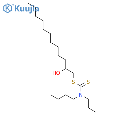 Carbamodithioic acid, dibutyl-, 2-hydroxydodecyl ester structure
