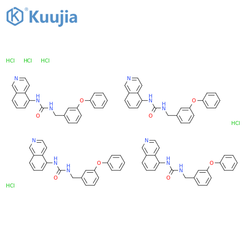 Urea, N-5-isoquinolinyl-N'-[(3-phenoxyphenyl)methyl]-, hydrochloride(4:5) structure