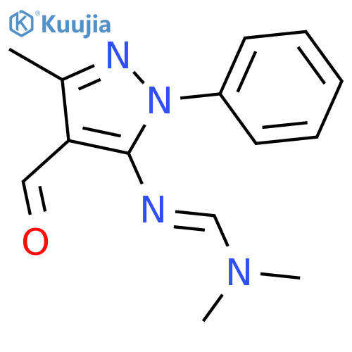 N'-(4-Formyl-3-methyl-1-phenyl-1H-pyrazol-5-yl)-N,N-dimethyliminoformamide structure