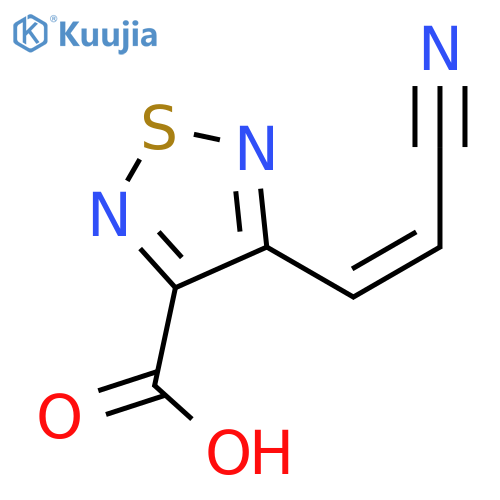 1,2,5-Thiadiazole-3-carboxylic acid, 4-[(1Z)-2-cyanoethenyl]- structure