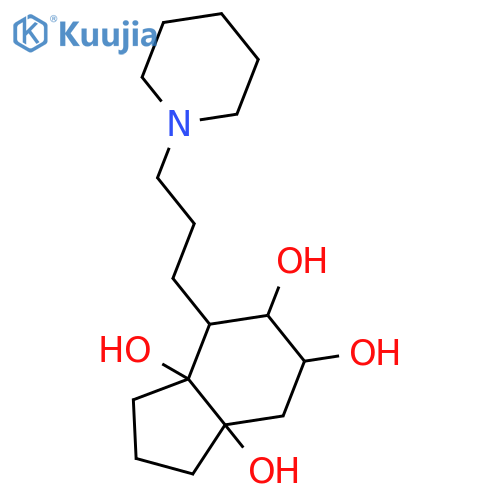 1H-Indene-3a,5,6,7a-tetrol, hexahydro-4-[3-(1-piperidinyl)propyl]- structure