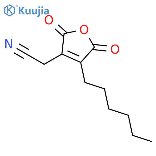 3-Furanacetonitrile, 4-hexyl-2,5-dihydro-2,5-dioxo- (9CI) structure