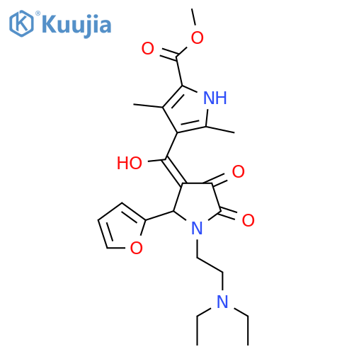 methyl 4-{1-2-(diethylamino)ethyl-2-(furan-2-yl)-4-hydroxy-5-oxo-2,5-dihydro-1H-pyrrole-3-carbonyl}-3,5-dimethyl-1H-pyrrole-2-carboxylate structure