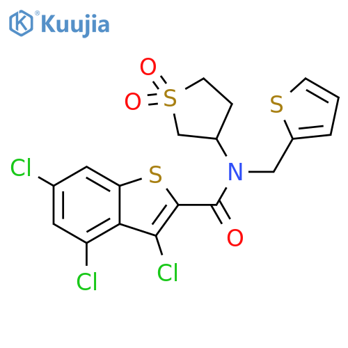 Benzo[b]thiophene-2-carboxamide, 3,4,6-trichloro-N-(tetrahydro-1,1-dioxido-3-thienyl)-N-(2-thienylmethyl)- (9CI) structure