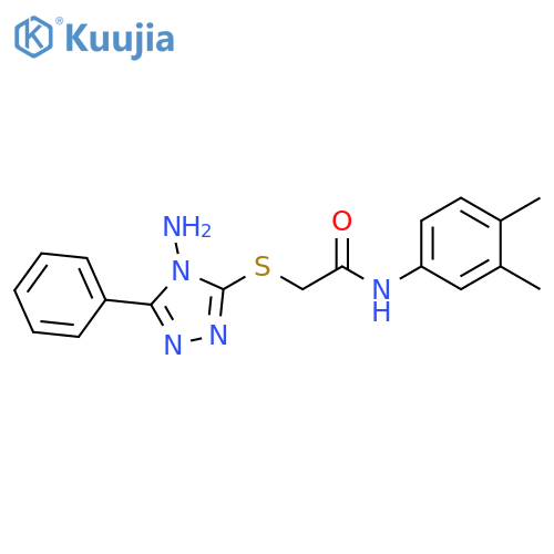 2-(4-amino-5-phenyl-4H-1,2,4-triazol-3-yl)sulfanyl-N-(3,4-dimethylphenyl)acetamide structure