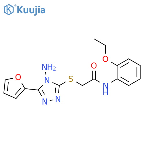 2-{4-amino-5-(furan-2-yl)-4H-1,2,4-triazol-3-ylsulfanyl}-N-(2-ethoxyphenyl)acetamide structure