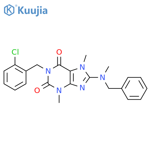 8-benzyl(methyl)amino-1-(2-chlorophenyl)methyl-3,7-dimethyl-2,3,6,7-tetrahydro-1H-purine-2,6-dione structure