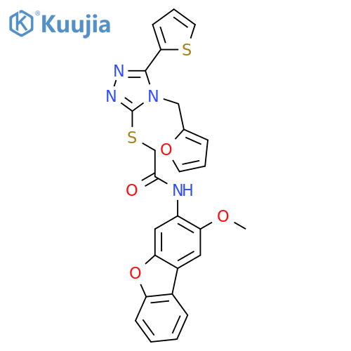Acetamide, 2-[[4-(2-furanylmethyl)-5-(2-thienyl)-4H-1,2,4-triazol-3-yl]thio]-N-(2-methoxy-3-dibenzofuranyl)- (9CI) structure