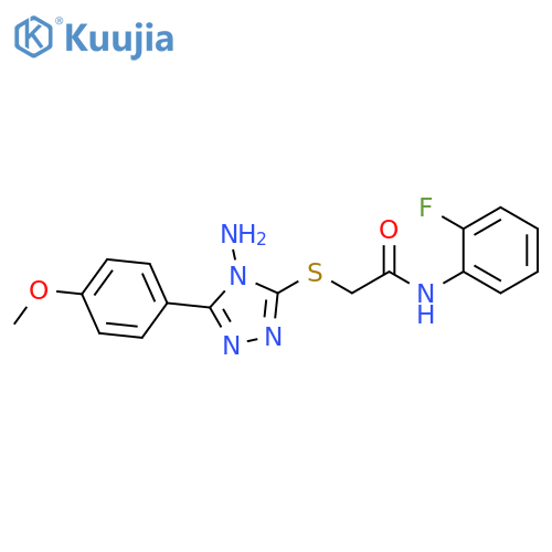 2-{4-amino-5-(4-methoxyphenyl)-4H-1,2,4-triazol-3-ylsulfanyl}-N-(2-fluorophenyl)acetamide structure