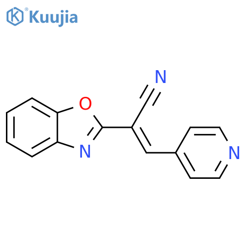 (2E)-2-(1,3-benzoxazol-2-yl)-3-(pyridin-4-yl)prop-2-enenitrile structure