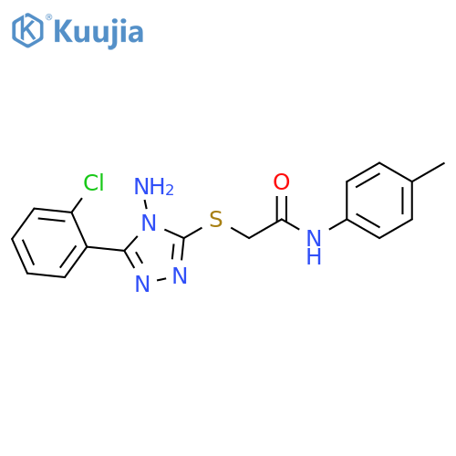 2-[[4-amino-5-(2-chlorophenyl)-1,2,4-triazol-3-yl]sulfanyl]-N-(4-methylphenyl)acetamide structure