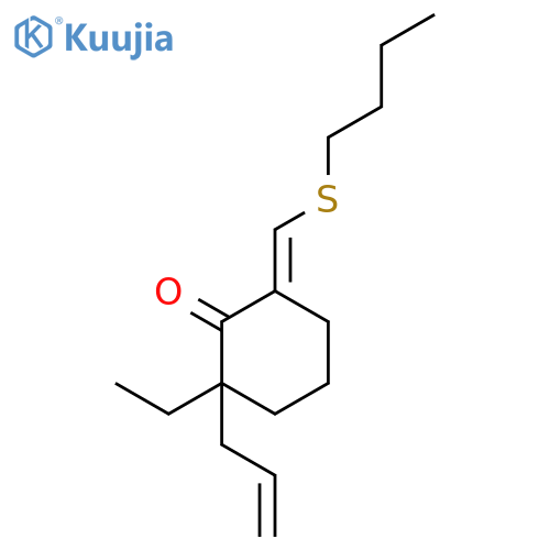 Cyclohexanone, 6-[(butylthio)methylene]-2-ethyl-2-(2-propenyl)- structure