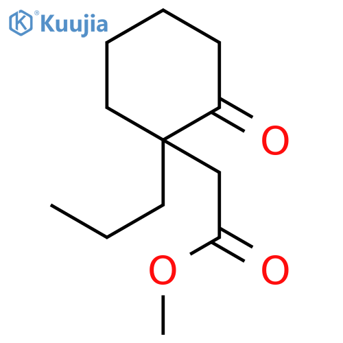 Cyclohexaneacetic acid, 2-oxo-1-propyl-, methyl ester structure