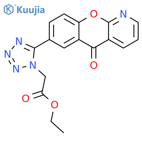 1H-Tetrazole-1-acetic acid,5-(5-oxo-5H-[1]benzopyrano[2,3-b]pyridin-7-yl)-, ethyl ester structure