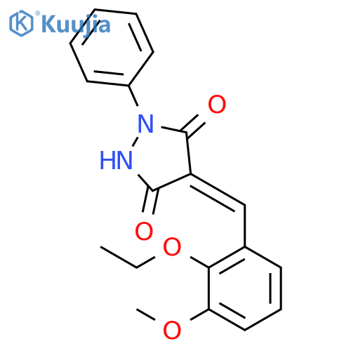 (4E)-4-(2-ethoxy-3-methoxybenzylidene)-1-phenylpyrazolidine-3,5-dione structure