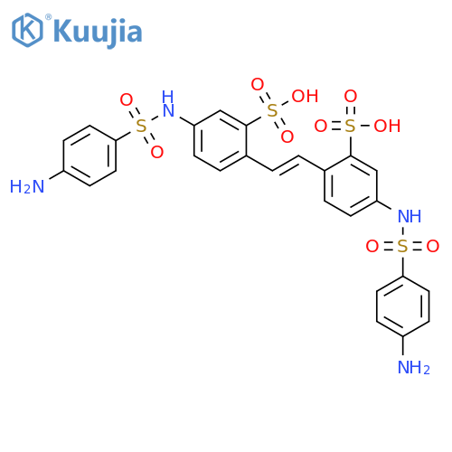 5-[(4-aminophenyl)sulfonylamino]-2-[2-[4-[(4-aminophenyl)sulfonylamino]-2-sulfophenyl]ethenyl]benzenesulfonic acid structure