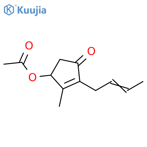 2-Cyclopenten-1-one, 4-(acetyloxy)-2-(2-butenyl)-3-methyl-, (E)- structure