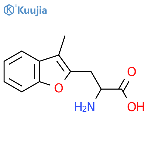 2-amino-3-(3-methyl-1-benzofuran-2-yl)propanoic acid structure