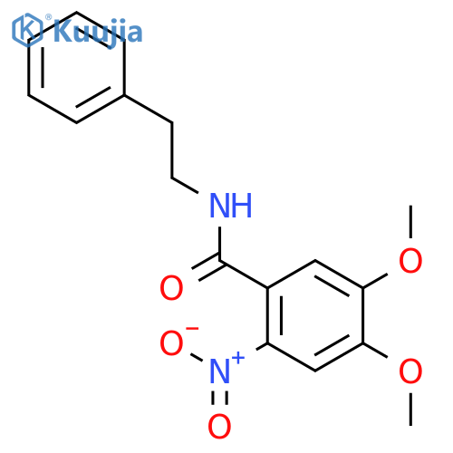 4,5-dimethoxy-2-nitro-N-(2-phenylethyl)benzamide structure