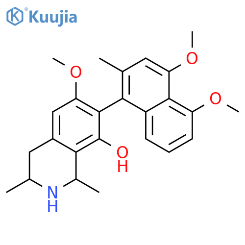 7-(4,5-dimethoxy-2-methyl-naphthalen-1-yl)-6-methoxy-1,3-dimethyl-1,2,3,4-tetrahydro-isoquinolin-8-ol structure