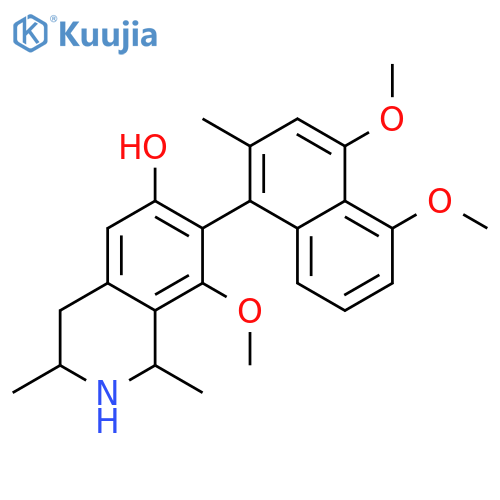 7-(4,5-dimethoxy-2-methyl-naphthalen-1-yl)-8-methoxy-1,3-dimethyl-1,2,3,4-tetrahydro-isoquinolin-6-ol structure
