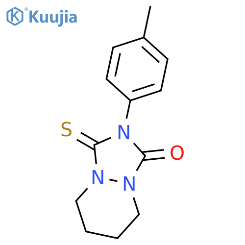 2-(4-methylphenyl)-3-thioxohexahydro-1H-[1,2,4]triazolo[1,2-a]pyridazin-1-one structure