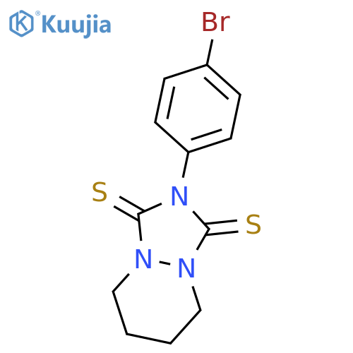 2-(4-bromophenyl)tetrahydro-1H-[1,2,4]triazolo[1,2-a]pyridazine-1,3(2H)-dithione structure