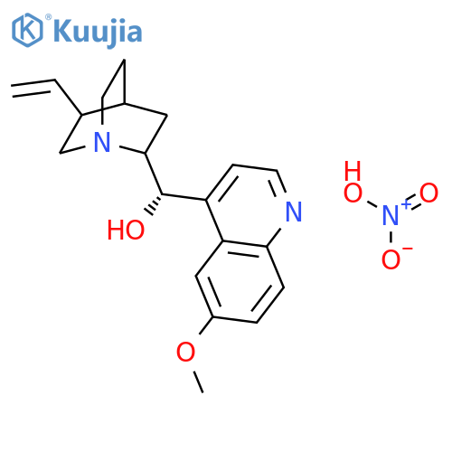 (S)-(5-ethenyl-1-azabicyclo[2.2.2]oct-7-yl)-(6-methoxyquinolin-4-yl)methanol; nitric acid structure