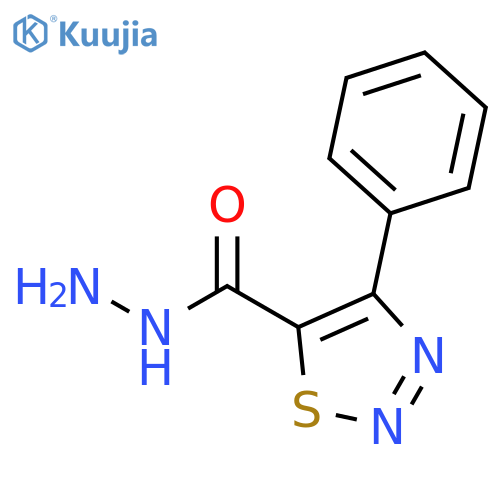 1,2,3-Thiadiazole-5-carboxylicacid, 4-phenyl-, hydrazide structure