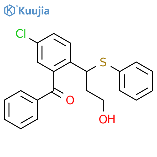 Methanone, [5-chloro-2-[3-hydroxy-1-(phenylthio)propyl]phenyl]phenyl- structure
