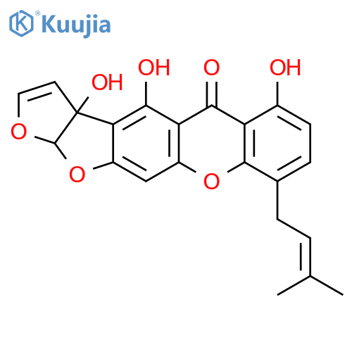 5H-Furo[3',2':4,5]furo[3,2-b]xanthen-5-one,3a,12a-dihydro-3a,4,6-trihydroxy-9-(3-methyl-2-butenyl)-, (3aR,12aR)- (9CI) structure