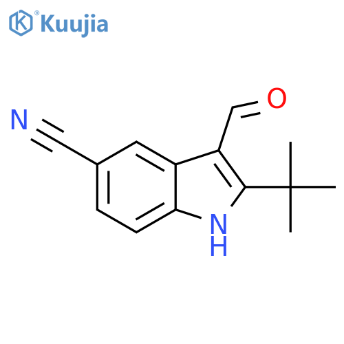 2-tert-Butyl-3-formyl-1h-indole-5-carbonitrile structure
