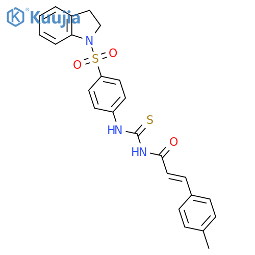 3-4-(2,3-dihydro-1H-indole-1-sulfonyl)phenyl-1-(2E)-3-(4-methylphenyl)prop-2-enoylthiourea structure