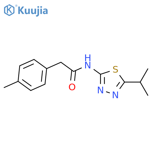 2-(4-methylphenyl)-N-[5-(propan-2-yl)-1,3,4-thiadiazol-2-yl]acetamide structure