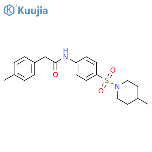 2-(4-methylphenyl)-N-{4-[(4-methyl-1-piperidinyl)sulfonyl]phenyl}acetamide structure