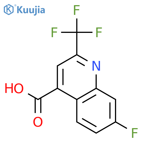 4-QUINOLINECARBOXYLIC ACID, 7-FLUORO-2-(TRIFLUOROMETHYL)- structure