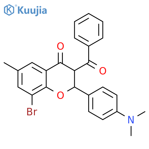4H-1-Benzopyran-4-one,3-benzoyl-8-bromo-2-[4-(dimethylamino)phenyl]-2,3-dihydro-6-methyl- structure