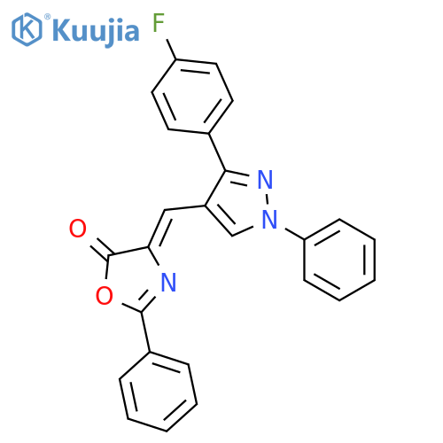 (4Z)-4-{[3-(4-fluorophenyl)-1-phenyl-1H-pyrazol-4-yl]methylidene}-2-phenyl-1,3-oxazol-5(4H)-one structure