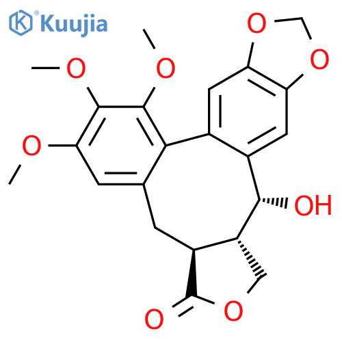 (3aS,14R,14aS)-14-hydroxy-6,7,8-trimethoxy-3a,4,14,14a-tetrahydrobenzo[3,4]furo[3',4':6,7]cycloocta[1,2-f][1,3]benzodioxol-3(1H)-one structure