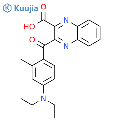 2-QUINOXALINECARBOXYLIC ACID, 3-[4-(DIETHYLAMINO)-2-METHYLBENZOYL]- structure