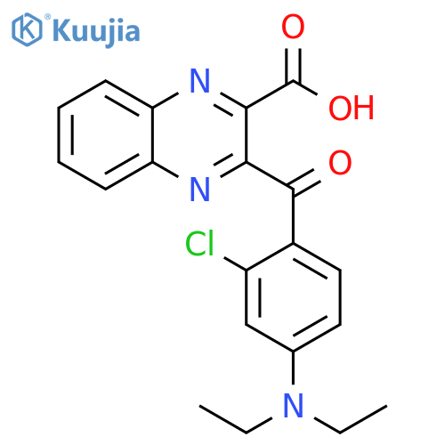 2-Quinoxalinecarboxylic acid, 3-[2-chloro-4-(diethylamino)benzoyl]- structure