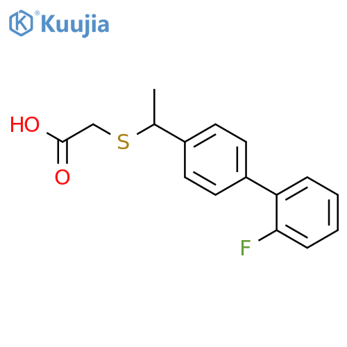 ACETIC ACID, [[1-(2'-FLUORO[1,1'-BIPHENYL]-4-YL)ETHYL]THIO]-, (+)- structure