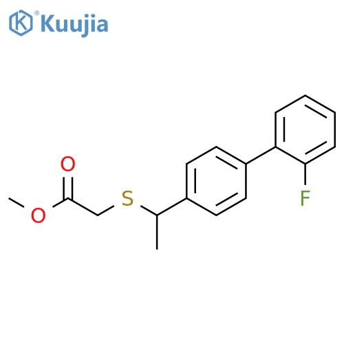 ACETIC ACID, [[1-(2'-FLUORO[1,1'-BIPHENYL]-4-YL)ETHYL]THIO]-, METHYL ESTER structure
