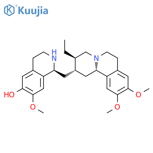 6-Isoquinolinol,1-[[(2S,3R,11bS)-3-ethyl-1,3,4,6,7,11b-hexahydro-9,10-dimethoxy-2H-benzo[a]quinolizin-2-yl]methyl]-1,2,3,4-tetrahydro-7-methoxy-,(1S)- structure