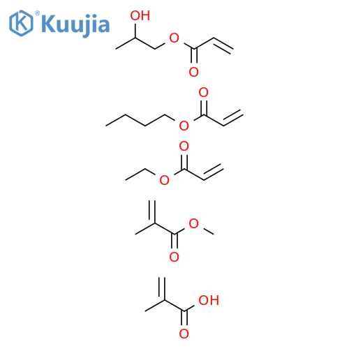 2-Propenoic acid, 2-methyl-, polymer with butyl 2-propenoate, ethyl 2-propenoate, 2-hydroxypropyl 2-propenoate and methyl 2-methyl-2-propenoate structure