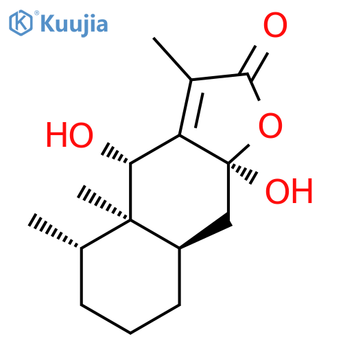 (6beta,8betaOH)-6,8-Dihydroxy-7(11)-eremophilen-12,8-olide structure
