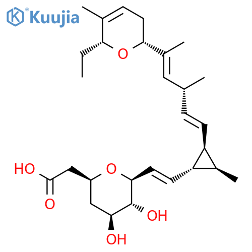 L-gluco-Non-8-enonicacid,3,7-anhydro-2,4,8,9-tetradeoxy-9-[(1S,2S,3R)-2-[(1E,3R,4E)-5-[(2R,6R)-6-ethyl-3,6-dihydro-5-methyl-2H-pyran-2-yl]-3-methyl-1,4-hexadien-1-yl]-3-methylcyclopropyl]-,(8E)- structure